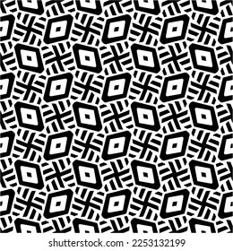 
Vector pattern in geometric ornamental style. Black and white color.Seamless pattern.