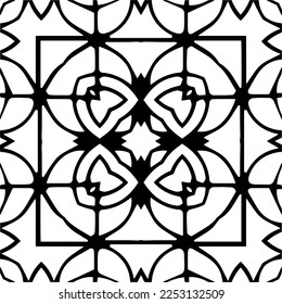 
Vector pattern in geometric ornamental style. Black and white color.Seamless pattern.