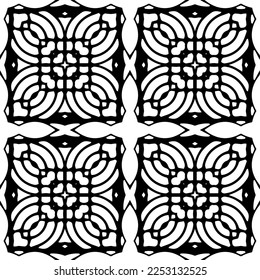 
Vector pattern in geometric ornamental style. Black and white color.Seamless pattern.