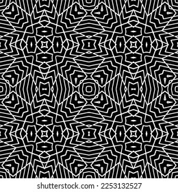 
Vector pattern in geometric ornamental style. Black and white color.Seamless pattern.