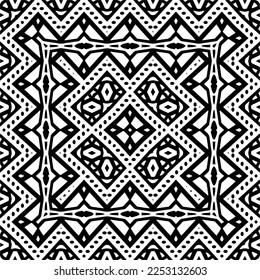 
Vector pattern in geometric ornamental style. Black and white color.Seamless pattern.