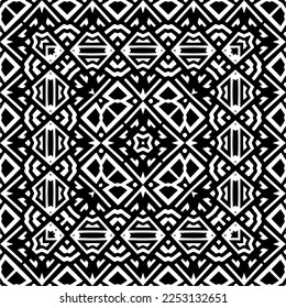 
Vector pattern in geometric ornamental style. Black and white color.Seamless pattern.