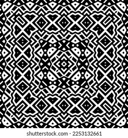 
Vector pattern in geometric ornamental style. Black and white color.Seamless pattern.