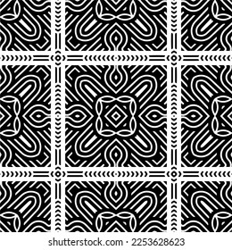 
Vector pattern in geometric ornamental style. Black and white color.
Simple geo all over print block for apparel textile, ladies dress, fashion garment, digital wall paper.