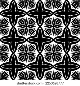 
Vektormuster im geometrischen Zierstil. Schwarz-Weiß-Farbe.
Einfaches Geo auf dem gesamten Druckblock für Bekleidung, Damenkleidung, Modebekleidung, digitale Tapete.