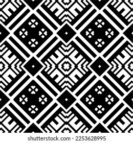 
Vector pattern in geometric ornamental style. Black and white color.
Simple geo all over print block for apparel textile, ladies dress, fashion garment, digital wall paper.