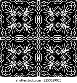 
Vector pattern in geometric ornamental style. Black and white color.
Simple geo all over print block for apparel textile, ladies dress, fashion garment, digital wall paper.