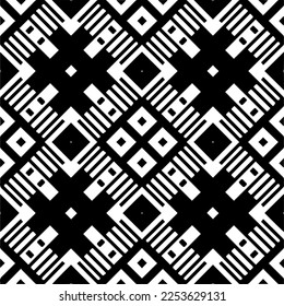 
Vector pattern in geometric ornamental style. Black and white color.
Simple geo all over print block for apparel textile, ladies dress, fashion garment, digital wall paper.