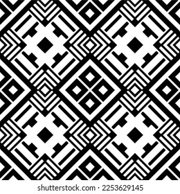 
Vector pattern in geometric ornamental style. Black and white color.
Simple geo all over print block for apparel textile, ladies dress, fashion garment, digital wall paper.
