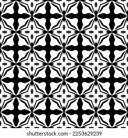 
Vector pattern in geometric ornamental style. Black and white color.
Simple geo all over print block for apparel textile, ladies dress, fashion garment, digital wall paper.