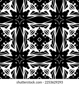
Vector pattern in geometric ornamental style. Black and white color.
Simple geo all over print block for apparel textile, ladies dress, fashion garment, digital wall paper.