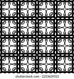 
Vector pattern in geometric ornamental style. Black and white color.
Simple geo all over print block for apparel textile, ladies dress, fashion garment, digital wall paper.