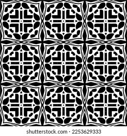 
Vector pattern in geometric ornamental style. Black and white color.
Simple geo all over print block for apparel textile, ladies dress, fashion garment, digital wall paper.