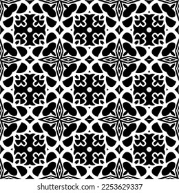 
Vector pattern in geometric ornamental style. Black and white color.
Simple geo all over print block for apparel textile, ladies dress, fashion garment, digital wall paper.