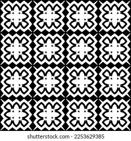 
Vector pattern in geometric ornamental style. Black and white color.
Simple geo all over print block for apparel textile, ladies dress, fashion garment, digital wall paper.