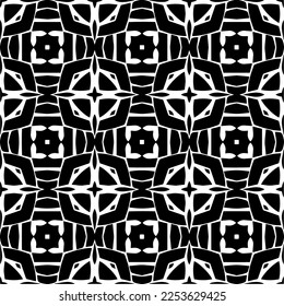 
Vector pattern in geometric ornamental style. Black and white color.
Simple geo all over print block for apparel textile, ladies dress, fashion garment, digital wall paper.
