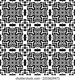 
Vector pattern in geometric ornamental style. Black and white color.
Simple geo all over print block for apparel textile, ladies dress, fashion garment, digital wall paper.
