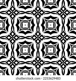 
Vector pattern in geometric ornamental style. Black and white color.
Simple geo all over print block for apparel textile, ladies dress, fashion garment, digital wall paper.