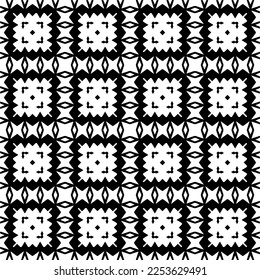 
Vector pattern in geometric ornamental style. Black and white color.
Simple geo all over print block for apparel textile, ladies dress, fashion garment, digital wall paper.