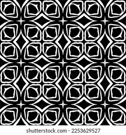 
Vector pattern in geometric ornamental style. Black and white color.
Simple geo all over print block for apparel textile, ladies dress, fashion garment, digital wall paper.