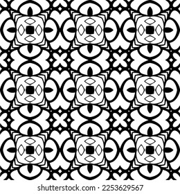 
Vector pattern in geometric ornamental style. Black and white color.
Simple geo all over print block for apparel textile, ladies dress, fashion garment, digital wall paper.