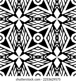 
Vector pattern in geometric ornamental style. Black and white color.
Simple geo all over print block for apparel textile, ladies dress, fashion garment, digital wall paper.