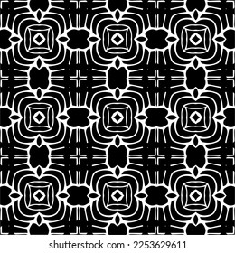 
Vector pattern in geometric ornamental style. Black and white color.
Simple geo all over print block for apparel textile, ladies dress, fashion garment, digital wall paper.