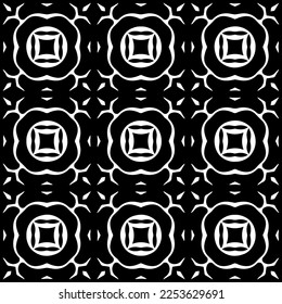 
Vector pattern in geometric ornamental style. Black and white color.
Simple geo all over print block for apparel textile, ladies dress, fashion garment, digital wall paper.