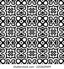 
Vector pattern in geometric ornamental style. Black and white color.
Simple geo all over print block for apparel textile, ladies dress, fashion garment, digital wall paper.