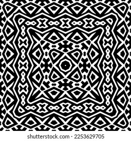 
Vector pattern in geometric ornamental style. Black and white color.Seamless pattern.