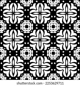
Vector pattern in geometric ornamental style. Black and white color.
Simple geo all over print block for apparel textile, ladies dress, fashion garment, digital wall paper.