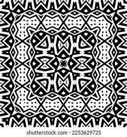 
Vector pattern in geometric ornamental style. Black and white color.Seamless pattern.