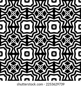 
Vector pattern in geometric ornamental style. Black and white color.
Simple geo all over print block for apparel textile, ladies dress, fashion garment, digital wall paper.
