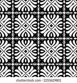 
Vector pattern in geometric ornamental style. Black and white color.
Simple geo all over print block for apparel textile, ladies dress, fashion garment, digital wall paper.