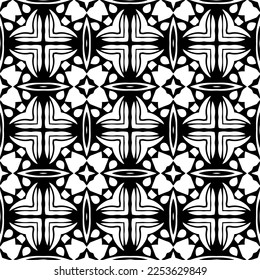 
Vector pattern in geometric ornamental style. Black and white color.
Simple geo all over print block for apparel textile, ladies dress, fashion garment, digital wall paper.