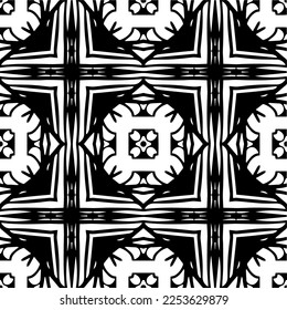 
Vector pattern in geometric ornamental style. Black and white color.
Simple geo all over print block for apparel textile, ladies dress, fashion garment, digital wall paper.