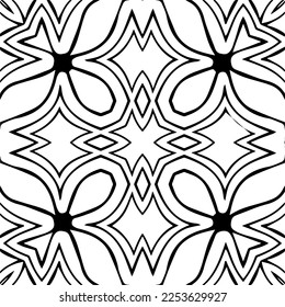 
Vector pattern in geometric ornamental style. Black and white color.Seamless pattern.