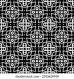 
Vector pattern in geometric ornamental style. Black and white color.Seamless pattern.