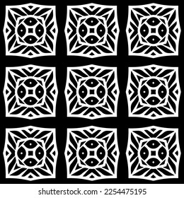 Vector pattern in geometric ornamental style. Black and white color. Simple geo all over print block for apparel textile, ladies dress, fashion garment, digital wall paper.