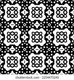 Vector pattern in geometric ornamental style. Black and white color. Simple geo all over print block for apparel textile, ladies dress, fashion garment, digital wall paper.