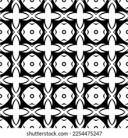 Vector pattern in geometric ornamental style. Black and white color. Simple geo all over print block for apparel textile, ladies dress, fashion garment, digital wall paper.