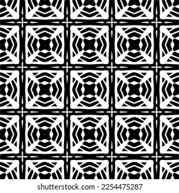 Vector pattern in geometric ornamental style. Black and white color. Simple geo all over print block for apparel textile, ladies dress, fashion garment, digital wall paper.