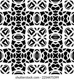Vector pattern in geometric ornamental style. Black and white color. Simple geo all over print block for apparel textile, ladies dress, fashion garment, digital wall paper.