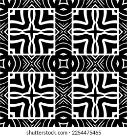 Vector pattern in geometric ornamental style. Black and white color. Simple geo all over print block for apparel textile, ladies dress, fashion garment, digital wall paper.