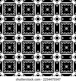 Vector pattern in geometric ornamental style. Black and white color. Simple geo all over print block for apparel textile, ladies dress, fashion garment, digital wall paper.