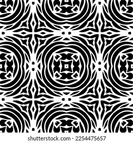 Vector pattern in geometric ornamental style. Black and white color. Simple geo all over print block for apparel textile, ladies dress, fashion garment, digital wall paper.