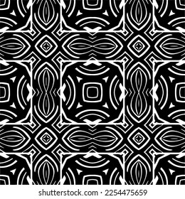 Vector pattern in geometric ornamental style. Black and white color. Simple geo all over print block for apparel textile, ladies dress, fashion garment, digital wall paper.