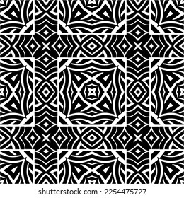 Vector pattern in geometric ornamental style. Black and white color. Simple geo all over print block for apparel textile, ladies dress, fashion garment, digital wall paper.
