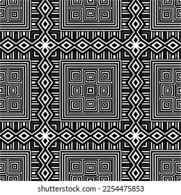 Vector pattern in geometric ornamental style. Black and white color. Simple geo all over print block for apparel textile, ladies dress, fashion garment, digital wall paper.