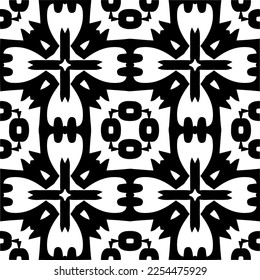 Vector pattern in geometric ornamental style. Black and white color. Simple geo all over print block for apparel textile, ladies dress, fashion garment, digital wall paper.